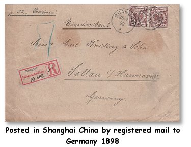 Commercial cover from China to Germany 1898